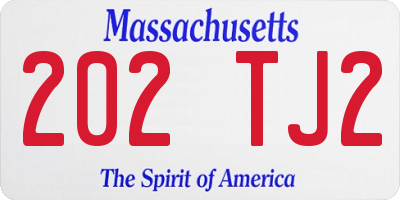 MA license plate 202TJ2