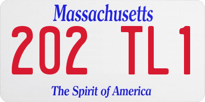MA license plate 202TL1