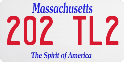 MA license plate 202TL2