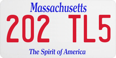MA license plate 202TL5