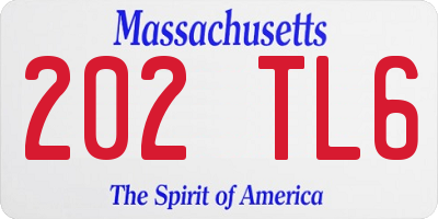 MA license plate 202TL6