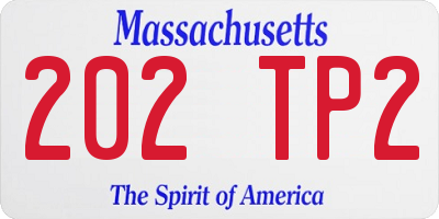 MA license plate 202TP2