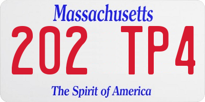 MA license plate 202TP4