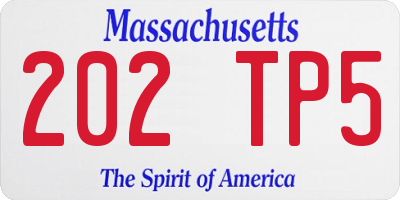 MA license plate 202TP5