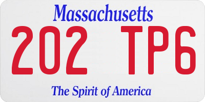 MA license plate 202TP6