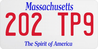 MA license plate 202TP9