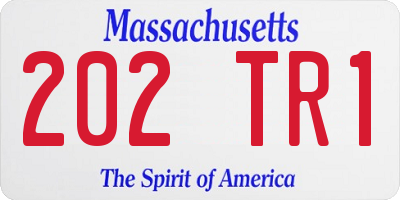MA license plate 202TR1