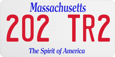 MA license plate 202TR2