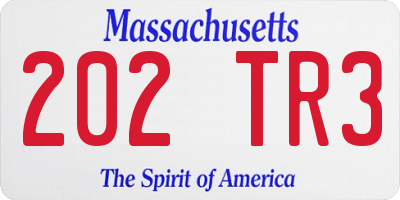 MA license plate 202TR3