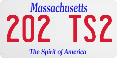 MA license plate 202TS2