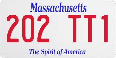 MA license plate 202TT1