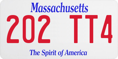 MA license plate 202TT4