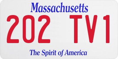 MA license plate 202TV1