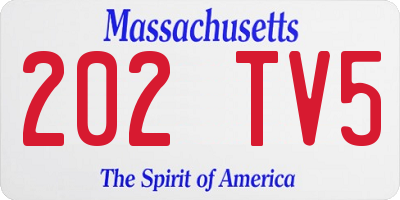 MA license plate 202TV5