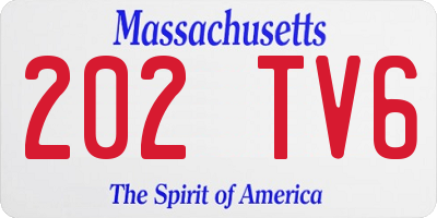 MA license plate 202TV6