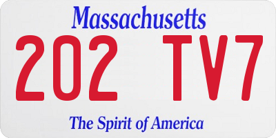 MA license plate 202TV7