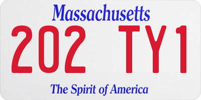 MA license plate 202TY1