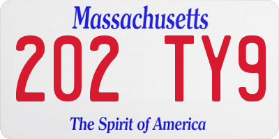 MA license plate 202TY9