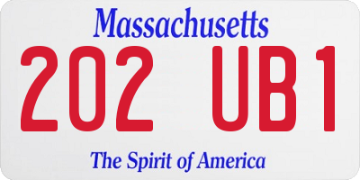 MA license plate 202UB1