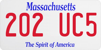 MA license plate 202UC5
