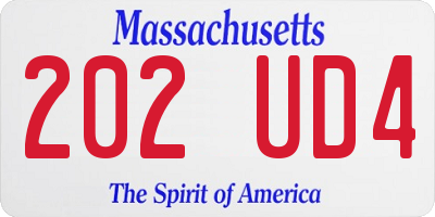 MA license plate 202UD4