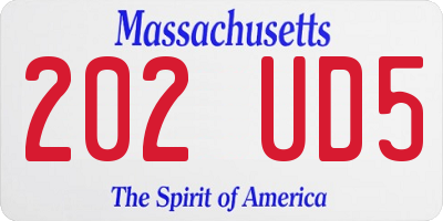 MA license plate 202UD5
