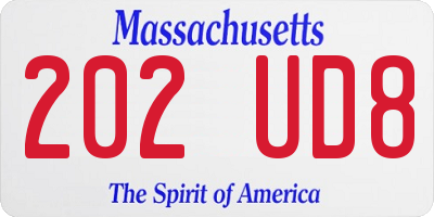 MA license plate 202UD8