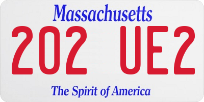 MA license plate 202UE2