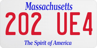 MA license plate 202UE4