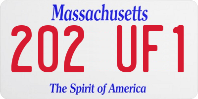 MA license plate 202UF1