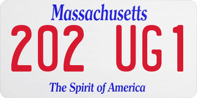 MA license plate 202UG1
