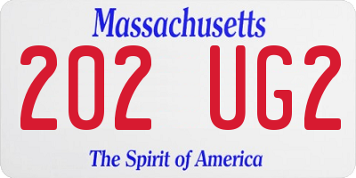 MA license plate 202UG2