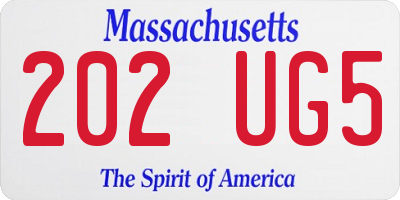 MA license plate 202UG5