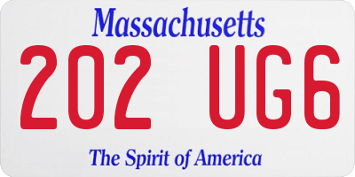 MA license plate 202UG6