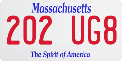 MA license plate 202UG8