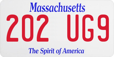 MA license plate 202UG9