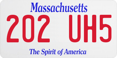 MA license plate 202UH5