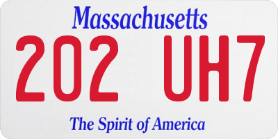 MA license plate 202UH7