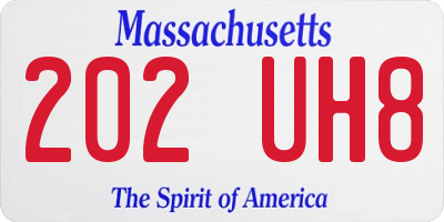 MA license plate 202UH8