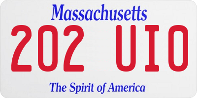MA license plate 202UI0
