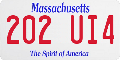MA license plate 202UI4