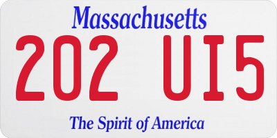 MA license plate 202UI5