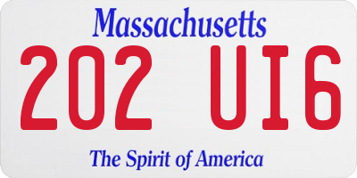 MA license plate 202UI6
