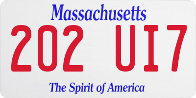 MA license plate 202UI7