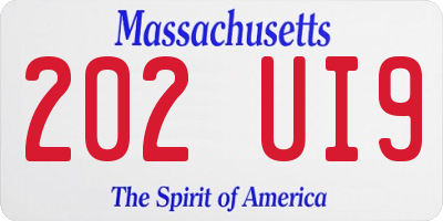 MA license plate 202UI9