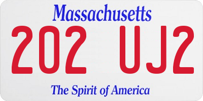 MA license plate 202UJ2