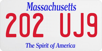MA license plate 202UJ9