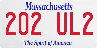 MA license plate 202UL2