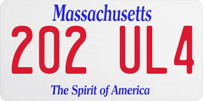MA license plate 202UL4