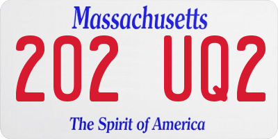 MA license plate 202UQ2